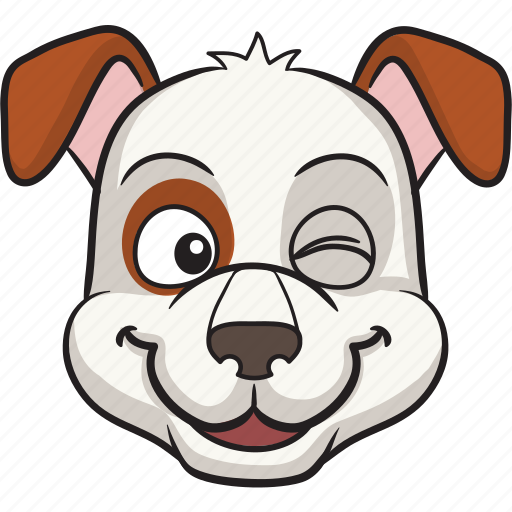 Cartoon, dog, emoji, emoticon, face, smiley icon - Download on Iconfinder