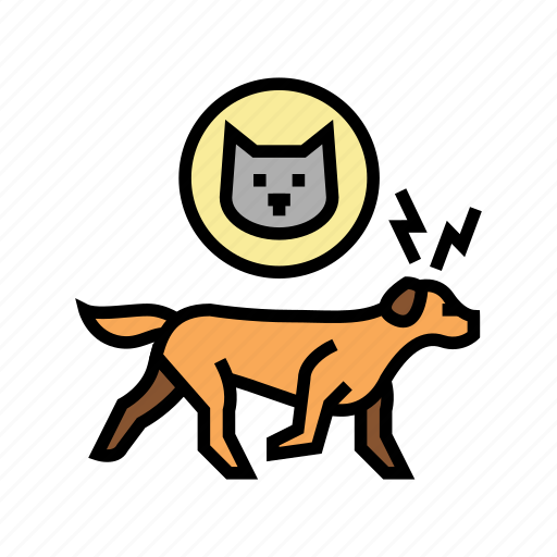 Dog, chasing, cat, domestic, animal, accessories icon - Download on Iconfinder