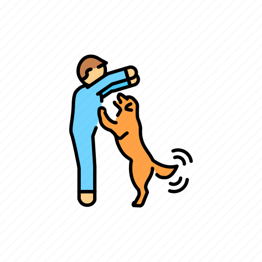 Dog, joyful, jump, owner icon - Download on Iconfinder