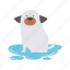 puddle, water, dog, flat, icon, bath, wash, grooming, puppy 