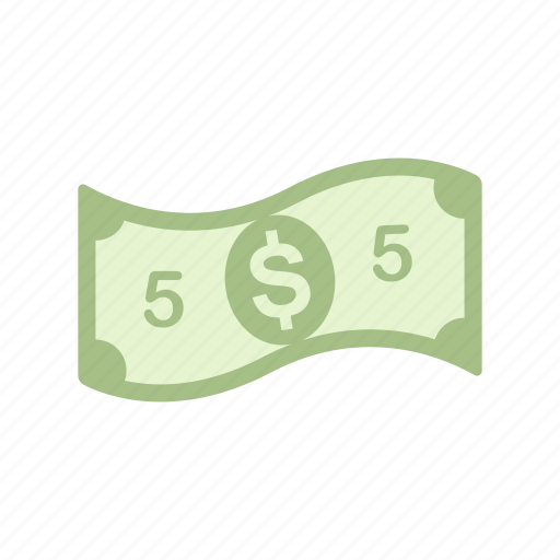 Bill, five, five dollars, money icon - Download on Iconfinder