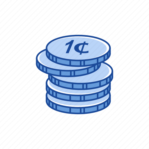 Cents, coins, one cent, change icon - Download on Iconfinder
