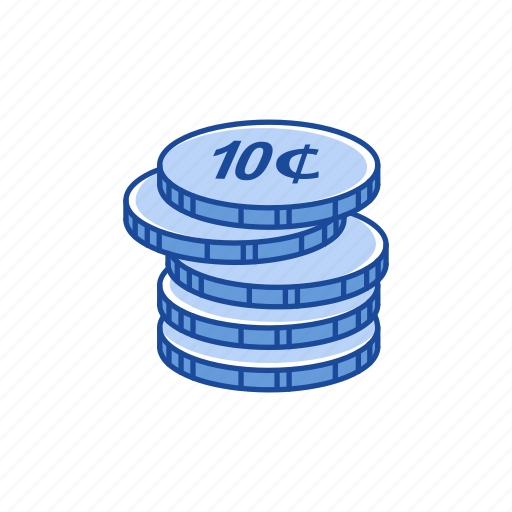 Cents, coins, money, ten cents icon - Download on Iconfinder