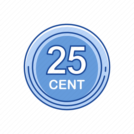 Cents, gold coins, money, twenty five cents icon - Download on Iconfinder