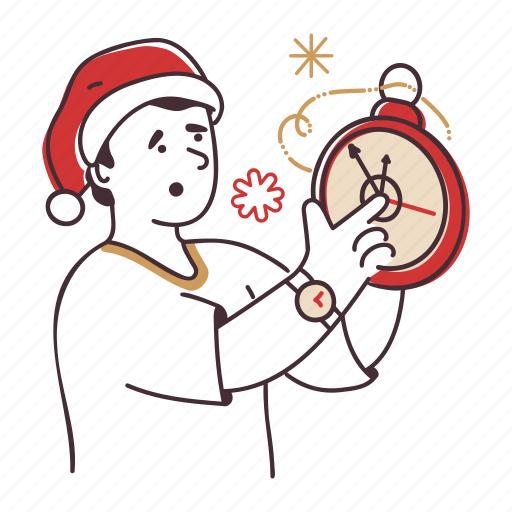 Christmas, time, xmas, winter, holiday, watch, timer illustration - Download on Iconfinder