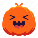 pumpkin, face, happy, emotion, emoji, halloween