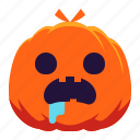 pumpkin, face, hungry, emotion, emoji, halloween, spooky