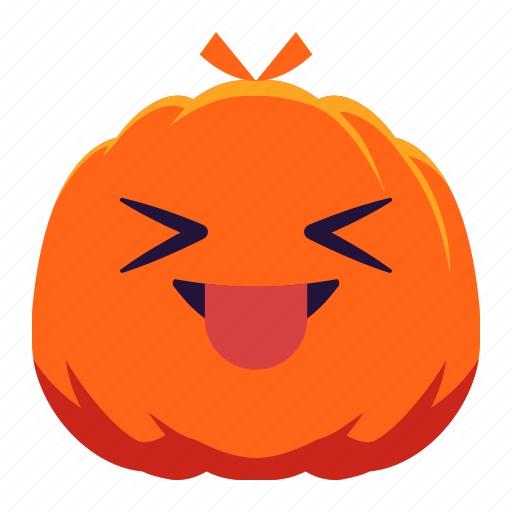 Pumpkin, face, kidding, emotion, emoji, halloween icon - Download on Iconfinder