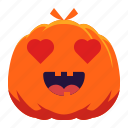 pumpkin, face, love, loving, emotion, emoji, halloween, romance, horror