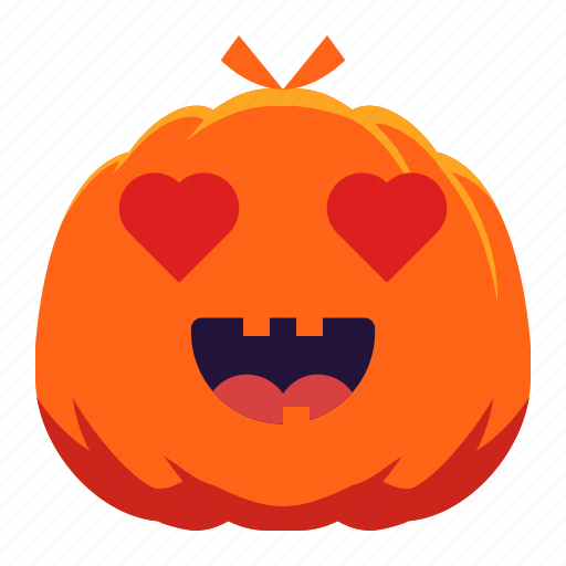 Pumpkin, face, love, loving, emotion, emoji, halloween icon - Download on Iconfinder