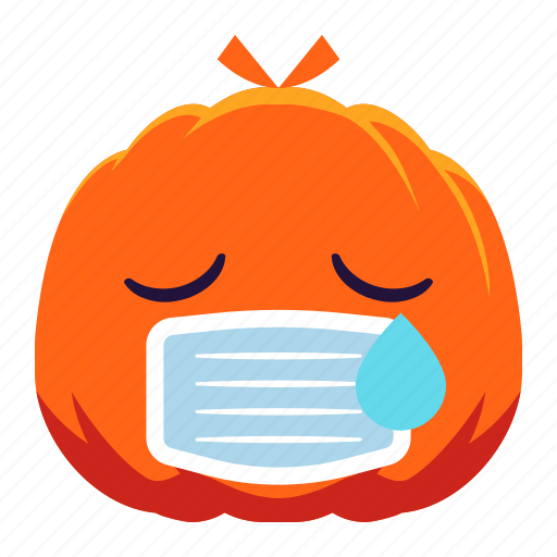 Pumpkin, face, masked, sick, ill, emotion, emoji icon - Download on Iconfinder