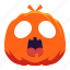 pumpkin, face, scared, surprised, shocked, emoji, smiley, emotag, cartoon 