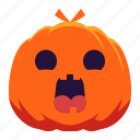 pumpkin, face, surprised, emotion, emoji, halloween, spooky, scary