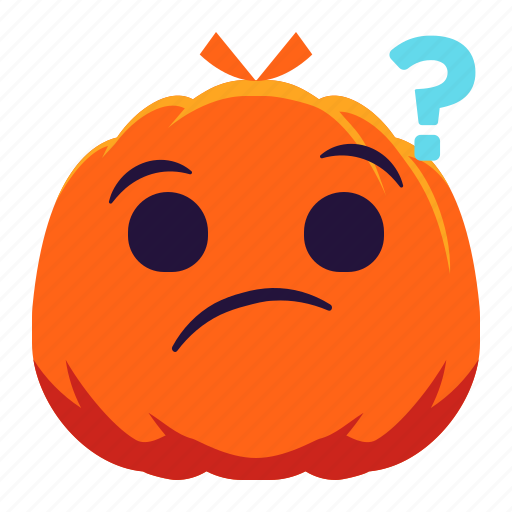 Pumpkin, face, wondering, confused, emotion, emoji, halloween icon - Download on Iconfinder