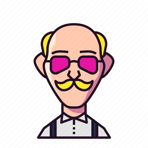 Avatar, glasses, oldman, bald, character, face, pofile icon - Download on Iconfinder