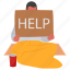 help, homeless, beggar, poor, man, board, paralyzed, blanket 
