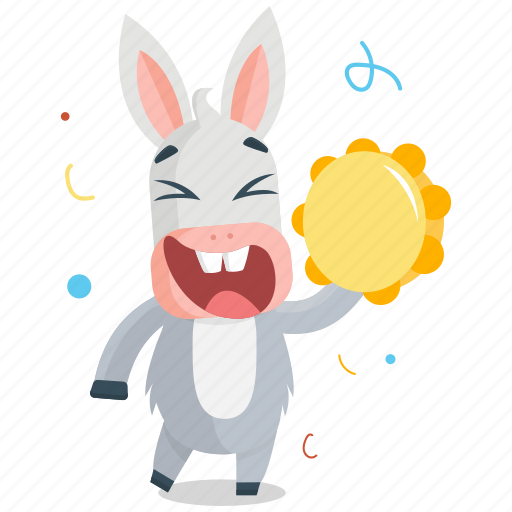Celebrate, donkey, emoji, emoticon, smiley, sticker icon - Download on Iconfinder