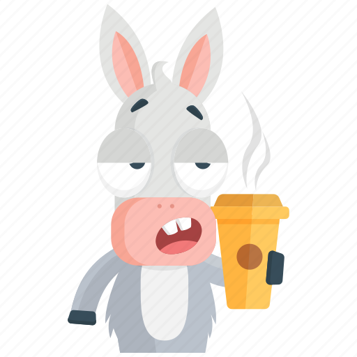 Coffee, donkey, drink, emoji, emoticon, smiley, sticker icon - Download on Iconfinder