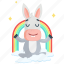 donkey, emoji, emoticon, meditation, rainbow, smiley, sticker 