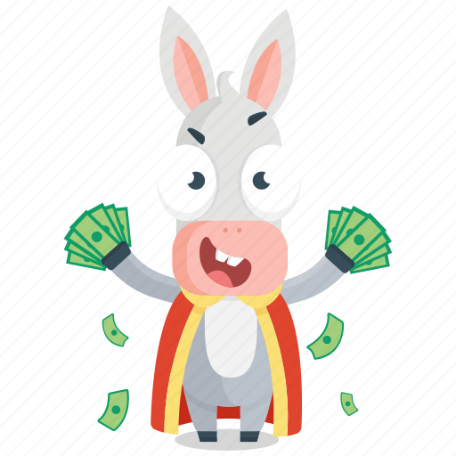 Donkey, emoji, emoticon, money, rich, smiley, sticker icon - Download on Iconfinder
