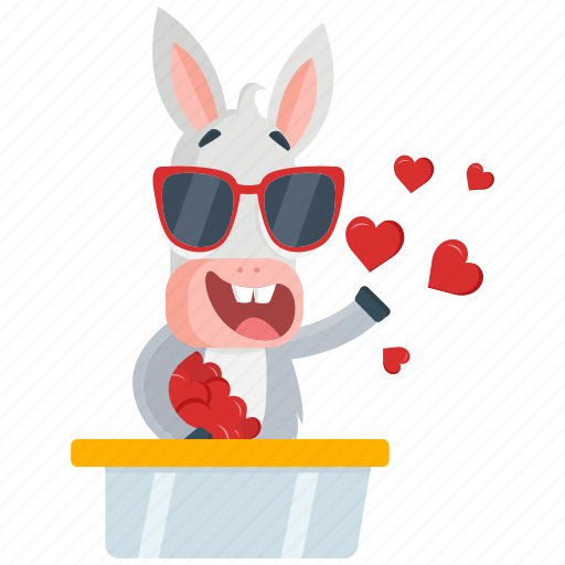 Donkey, emoji, emoticon, love, smiley, spread, sticker icon - Download on Iconfinder