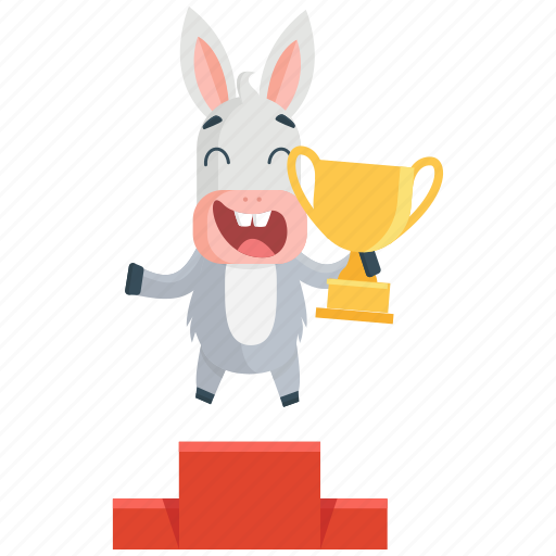 Donkey, emoji, emoticon, smiley, sticker, trophy, winner icon - Download on Iconfinder