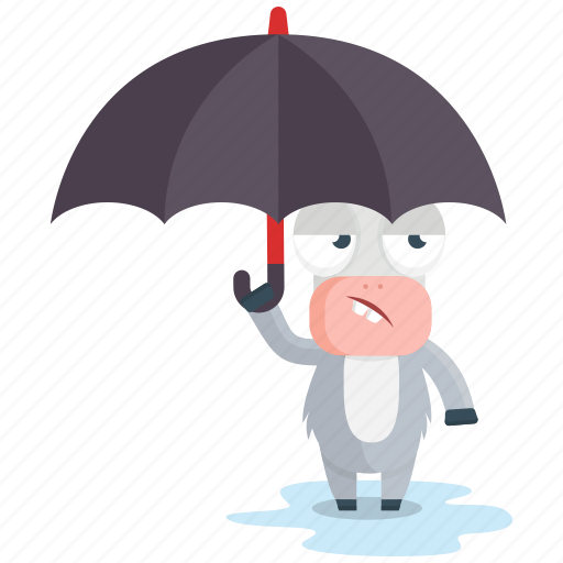 Donkey, emoji, emoticon, smiley, sticker, umbrella, weather icon - Download on Iconfinder