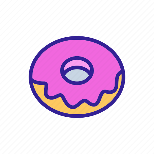 Bitten, breakfast, caramel, donut, flakes, icing, sweet icon - Download on Iconfinder