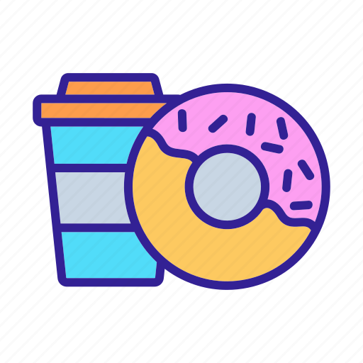 Breakfast, caramel, coffee, donut, glazed, half, sweet icon - Download on Iconfinder