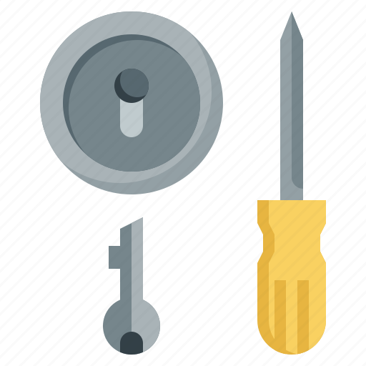 Lock, repair, tools, door, screwdriver, maintenance icon - Download on Iconfinder
