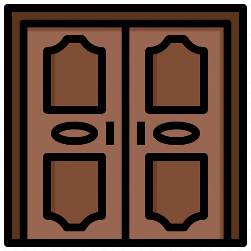 Double, doors, furniture, household, entrance, two icon - Download on Iconfinder