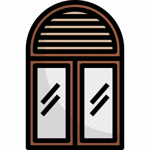 Arch, frame, furniture, glass, home, window, wood icon - Download on Iconfinder