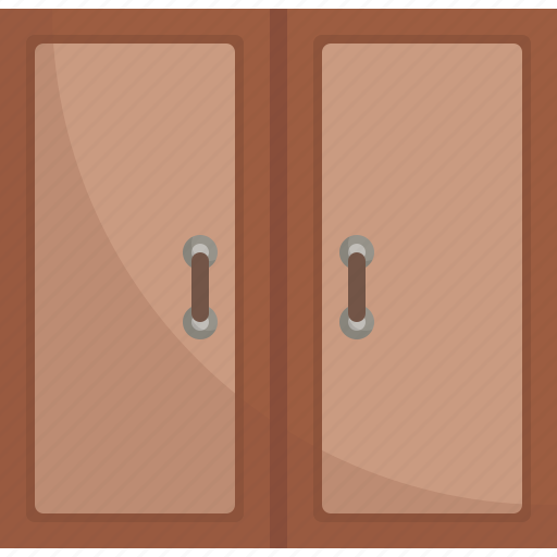 Door, double, furniture, home, interior, room, wooden icon - Download on Iconfinder