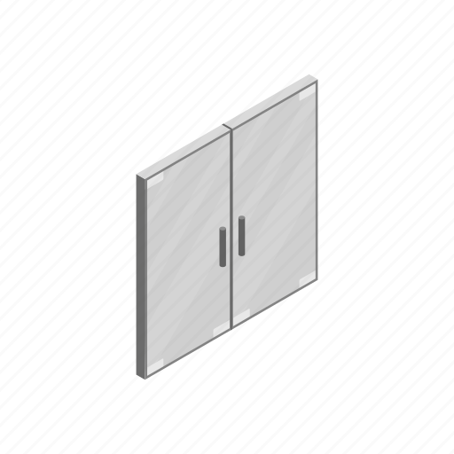 Building, door, double, element, glass, isometric, office icon - Download on Iconfinder