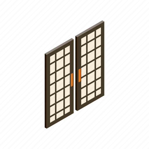 Design, door, double, isolated, isometric, japanese, traditional icon - Download on Iconfinder