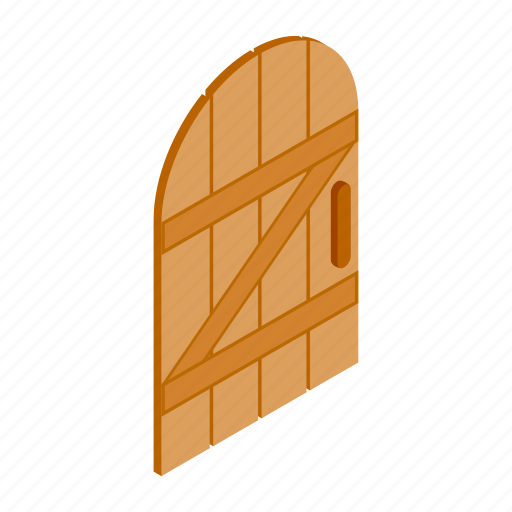 Ancient, design, door, element, isolated, isometric, wooden icon - Download on Iconfinder