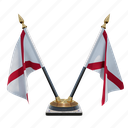 alabama, double (v) desk flag stand, flag 