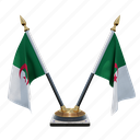 algeria, double (v) desk flag stand, flag 