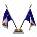 american, samoa, double (v) desk flag stand, flag 