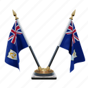 anguilla, double (v) desk flag stand, flag 