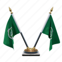 arab, league, double (v) desk flag stand, flag 