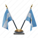 argentina, double (v) desk flag stand, flag 