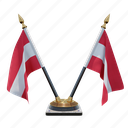 austria, double (v) desk flag stand, flag 