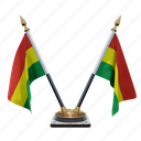 bolivia, double (v) desk flag stand, flag 