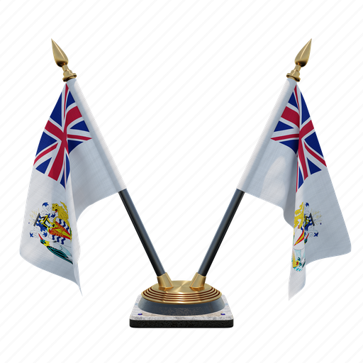 British, antarctic, territory, double (v) desk flag stand, flag 3D illustration - Download on Iconfinder