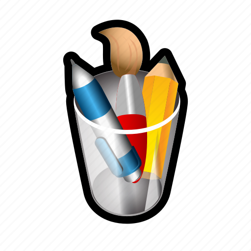 Brush, cup, drawing, pen, pencil, tools icon - Download on Iconfinder