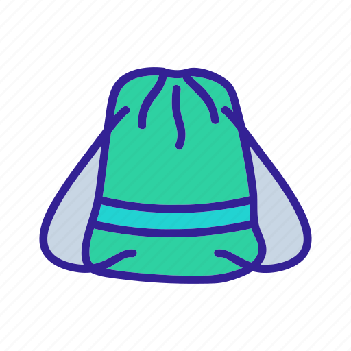 Accessory, backpack, bag, baggy, drawstring, strip, textile icon - Download on Iconfinder