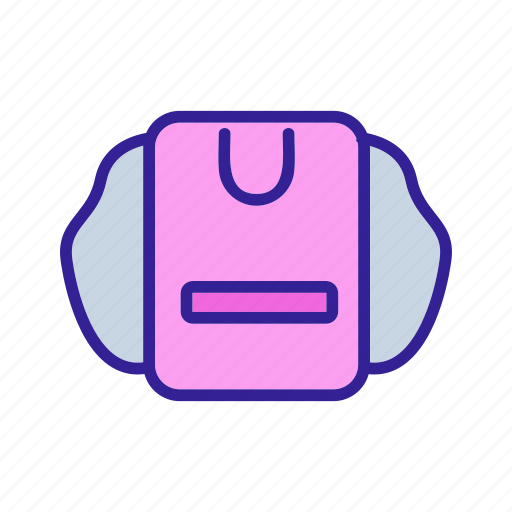 Accessory, backpack, bag, drawstring, pocket, textile, touristic icon - Download on Iconfinder