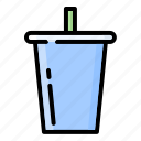 cup, with, straw, drink, glass, water, drinking