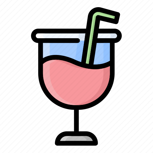 Juice, guava, red, pink, cup, with, straw icon - Download on Iconfinder